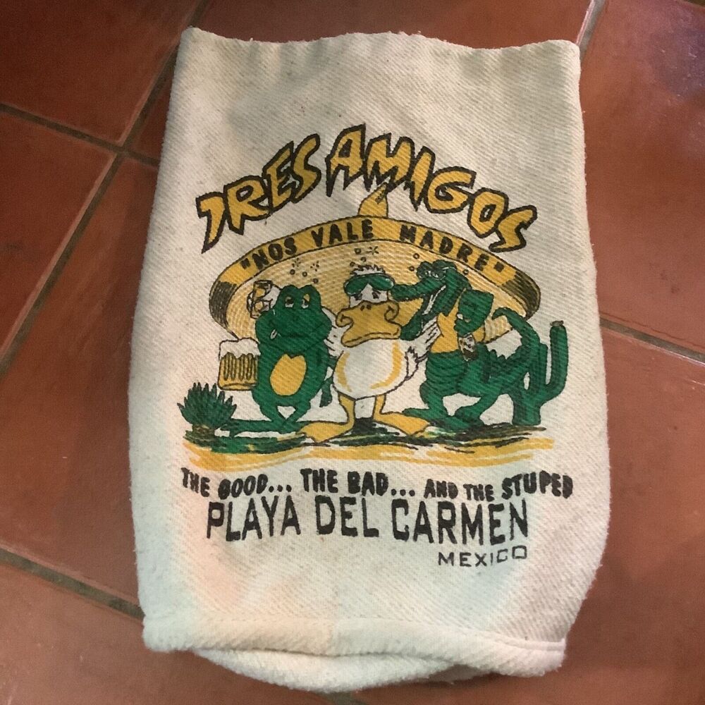 Vintage vtg tres amigos Cabo San Lucas bum bag back pack book bag